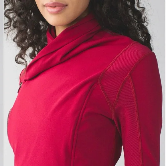 Lululemon | Bahkti Cranberry Red Bhakti Athleisure Workout Yoga Wrap Jacket 6 - Picture 3 of 8